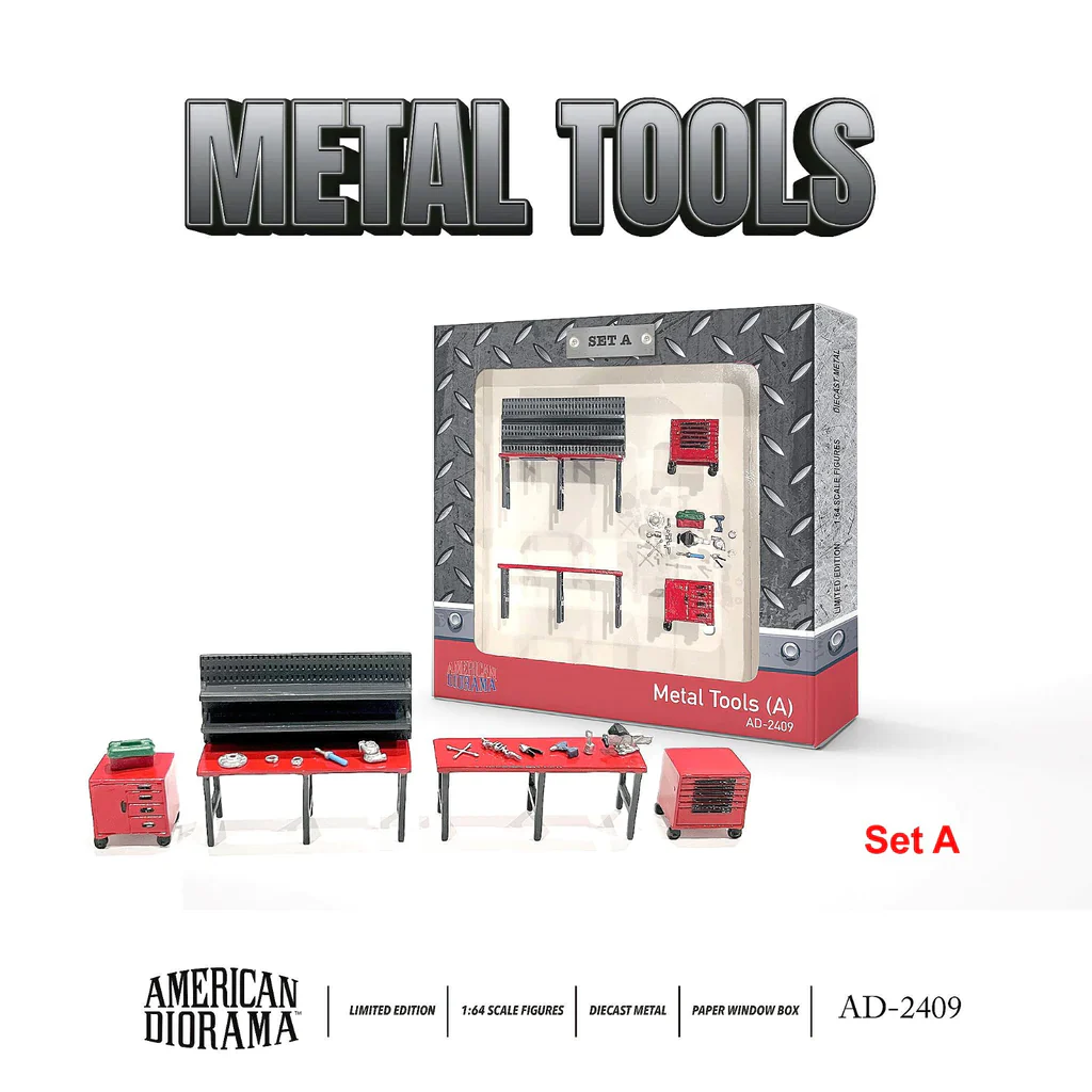 American Diorama - American Diorama 1/64 Figure Set: Metal Tools – Set A