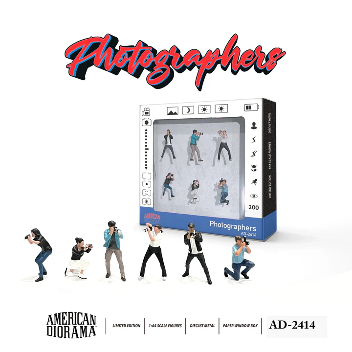 American Diorama - American Diorama 1/64 Figure Set: Photographers AD-2414