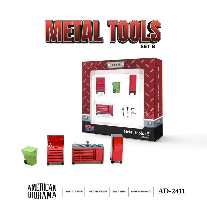 American Diorama 1/64 Figure Set: Metal Tools AD-2411