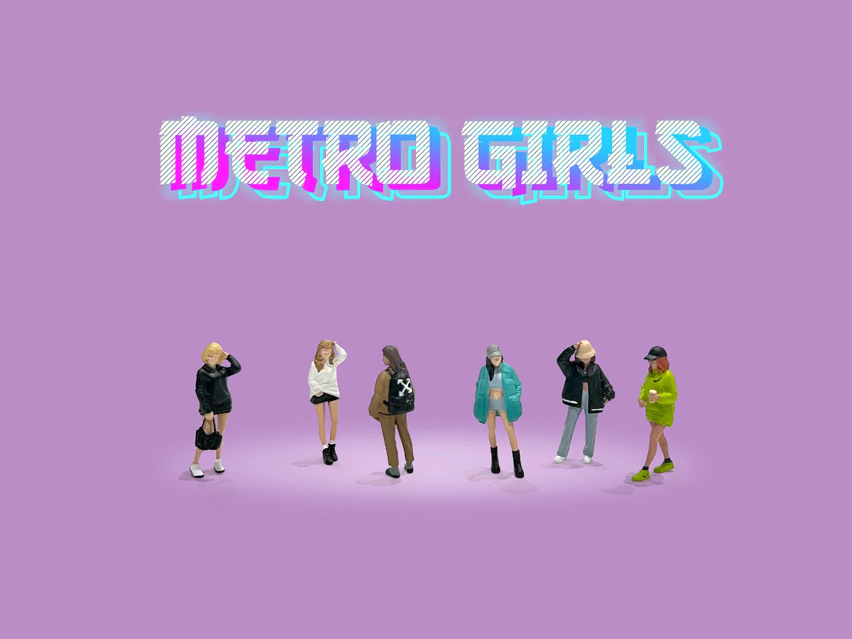 American Diorama 1/64 Figure Set: Metro Girls AD-2408