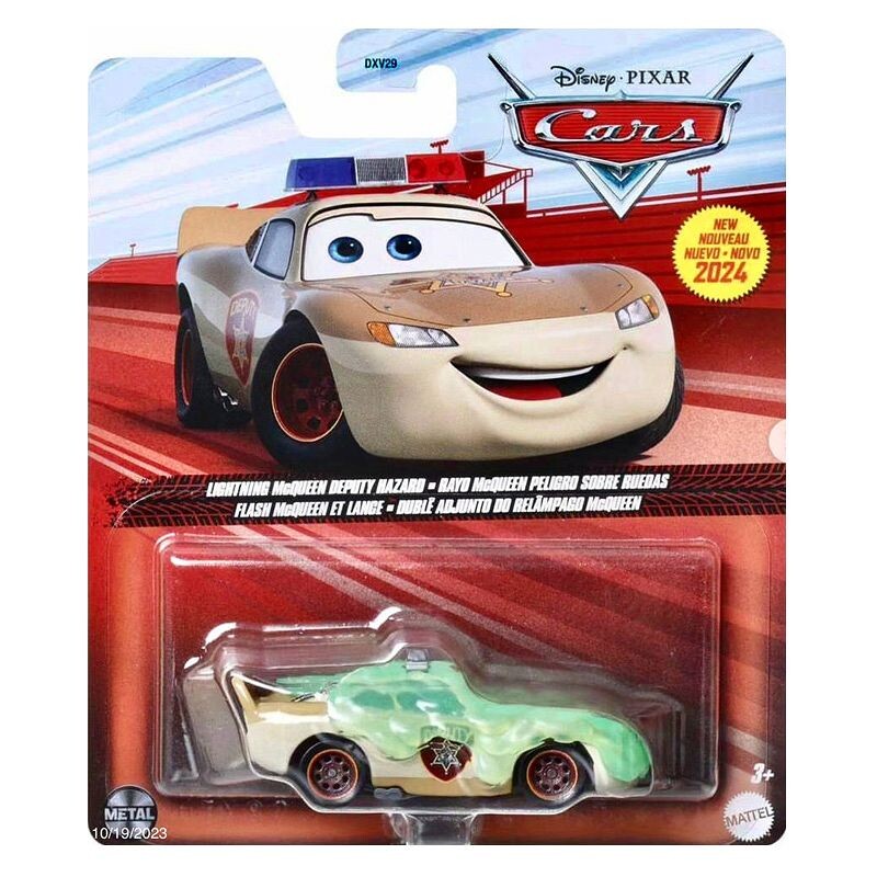 Disney Cars - Disney Cars 1/64 Lightning McQUEEN Deputy Hazard Flash McQUEEN- Rayo McQUEEN Ayudante Peligroso HTX87
