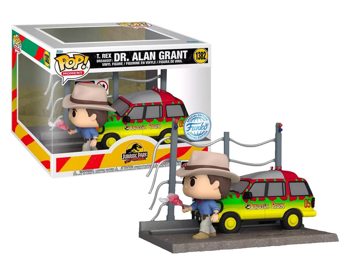Funko Pop - Funko Pop Moment Jurassic Park 30th Anniversary T-Rex Breakout Dr Alan Grant Car Special Edition 19516-6437 Funko Pop - Funko Pop Moment Jurassic Park 30th Anniversary T-Rex Breakout Dr Alan Grant Car Special Edition 19516-6437