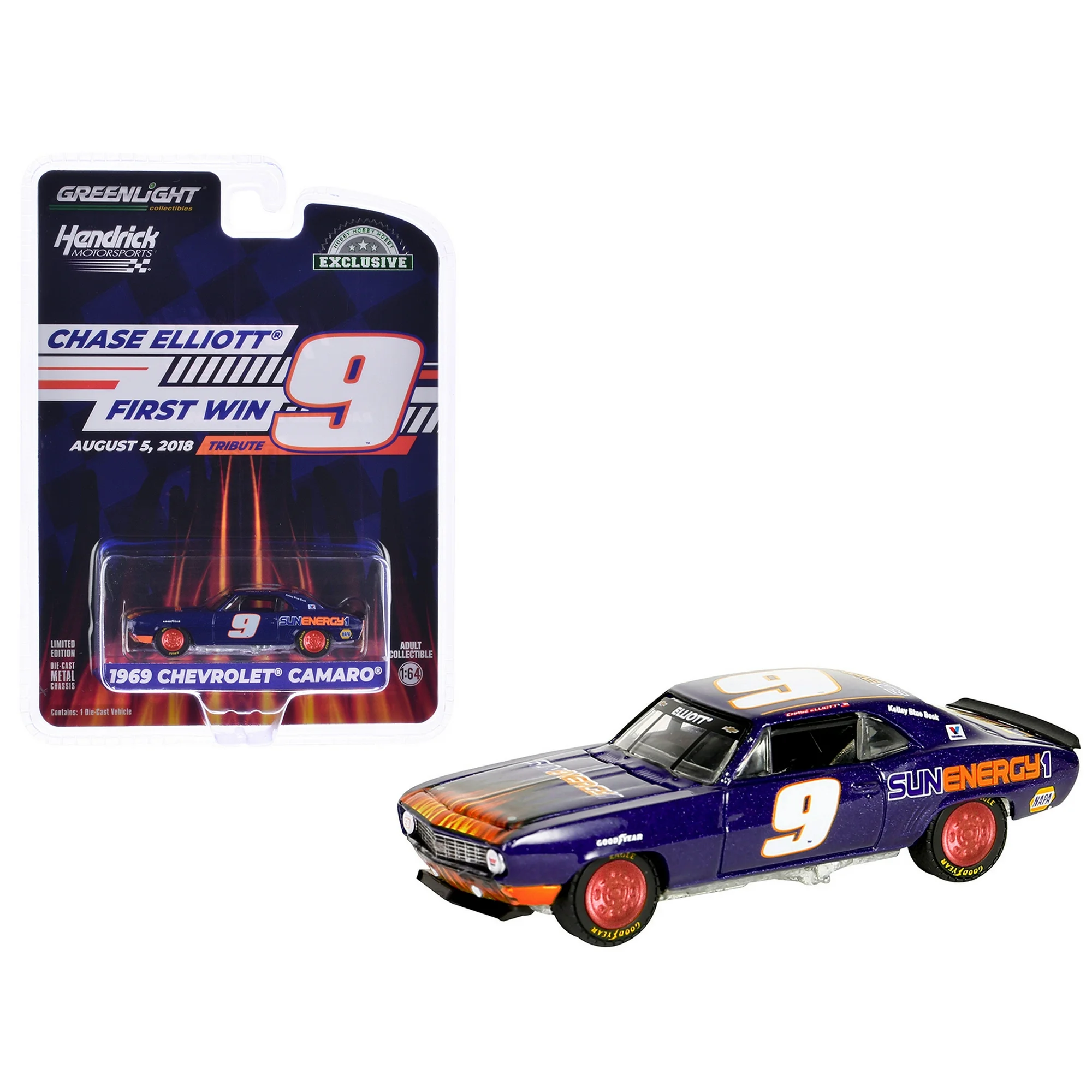 Greenlight - Greenlight 1/64 1969 Chevrolet Camaro - Chase Elliott / Hendrick Motorsports First Win Tribute August 5, 2018 - Watkins Glen, NY 30494 Greenlight - Greenlight 1/64 1969 Chevrolet Camaro - Chase Elliott / Hendrick Motorsports First Win Tribute August 5, 2018 - Watkins Glen, NY 30494