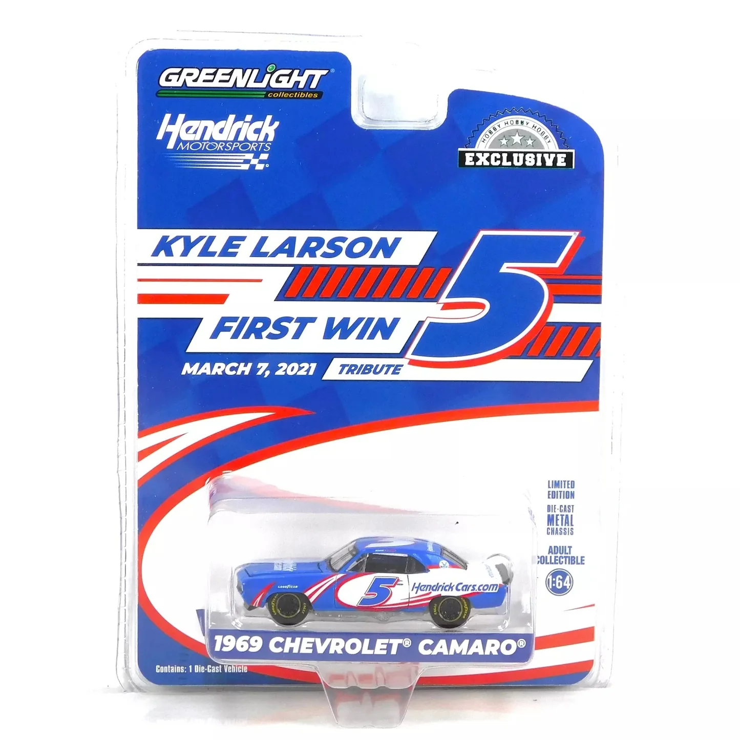 Greenlight - Greenlight 1/64 1969 Chevrolet Camaro - Kyle Larson / Hendrick Motorsports First Win Tribute March 7, 2021 - Las Vegas, NV 30495