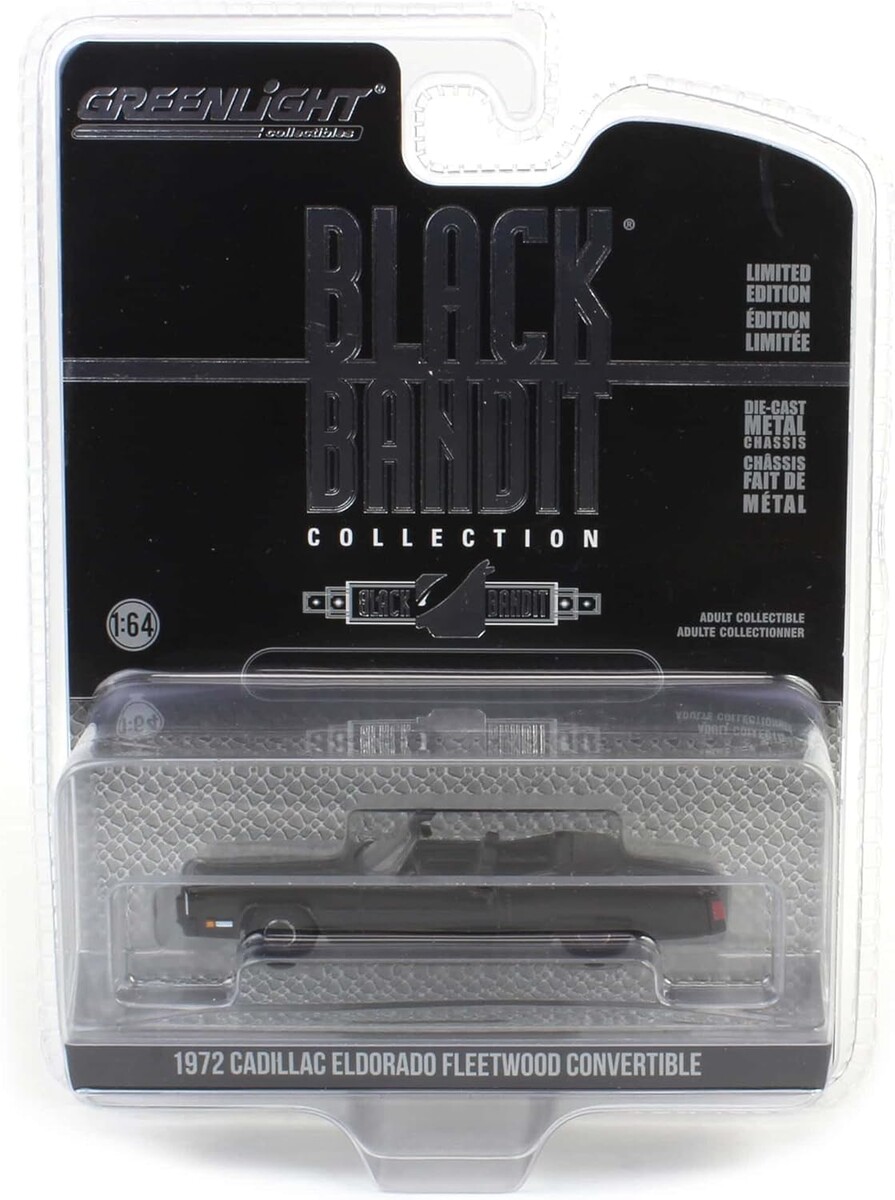Greenlight - Greenlight 1/64 Black Bandit Series 29 - 1972 Cadillac Eldorado Fleetwood Convertible Solid Pack 28150-C