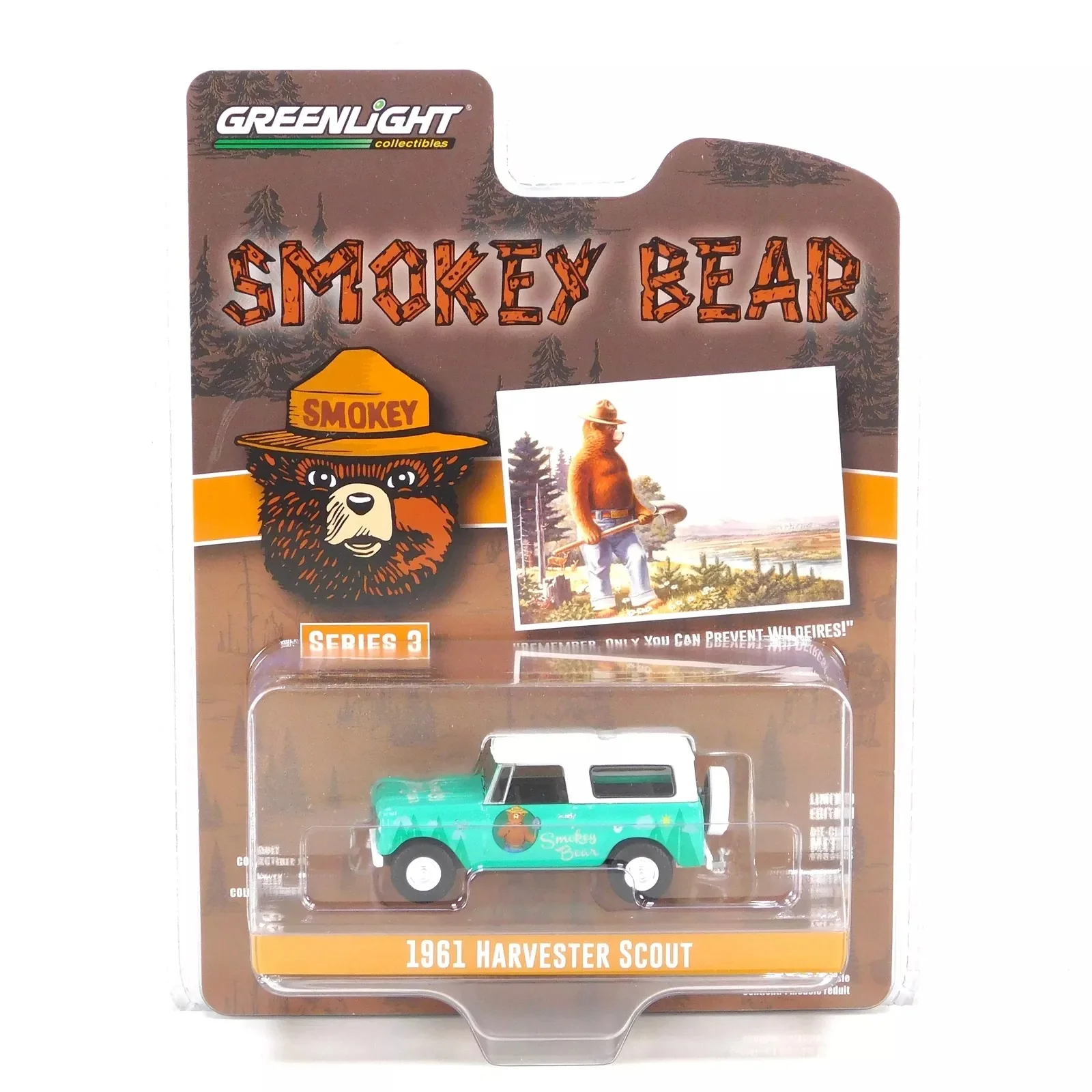 Greenlight - Greenlight 1/64 Smokey Bear Series 3-1961 Harvester Scout 38060-B Greenlight - Greenlight 1/64 Smokey Bear Series 3-1961 Harvester Scout 38060-B
