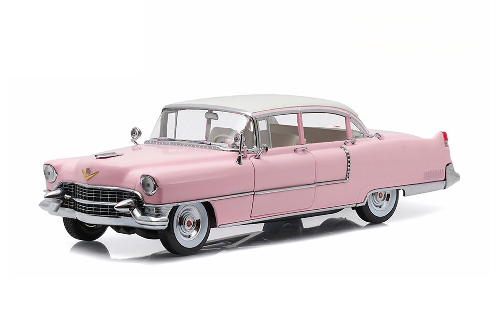 Greenlight 1:18 1955 Cadillac Fleetwood Series 60 - Pink with White Roof 13648 - Thumbnail