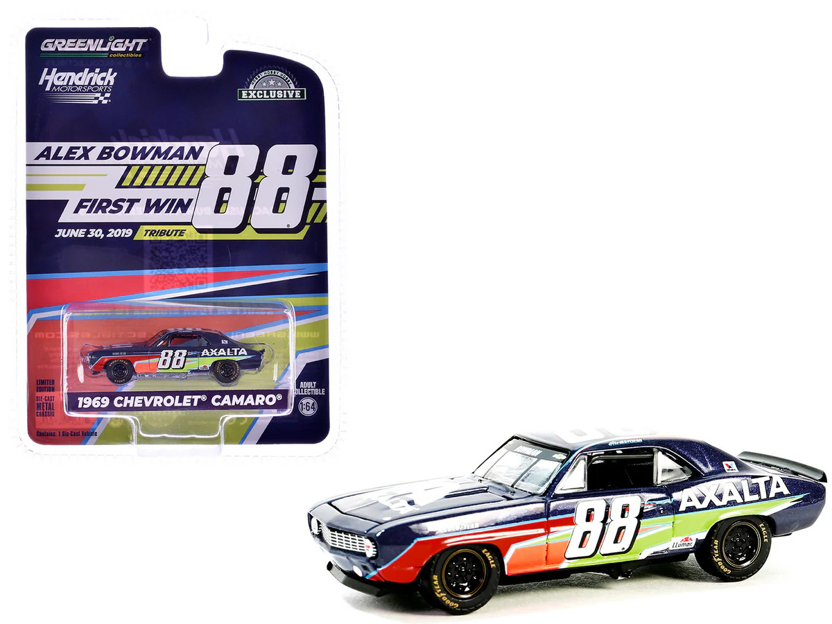 Greenlight 1/64 1969 Chevrolet Camaro - Alex Bowman / Hendrick Motorsports First Win Tribute June 30, 2019 - Joliet,IL 30497