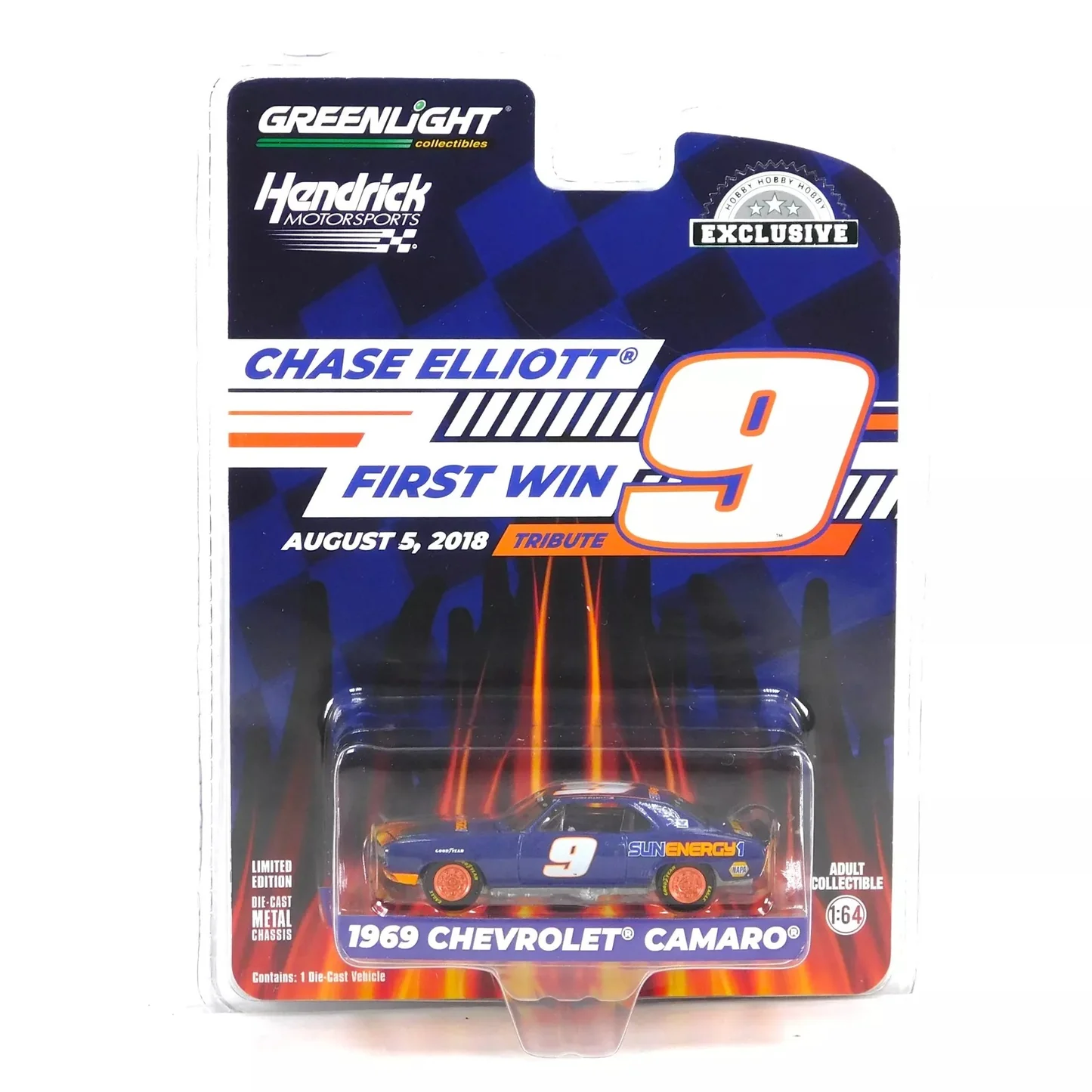 Greenlight 1/64 1969 Chevrolet Camaro - Chase Elliott / Hendrick Motorsports First Win Tribute August 5, 2018 - Watkins Glen, NY 30494