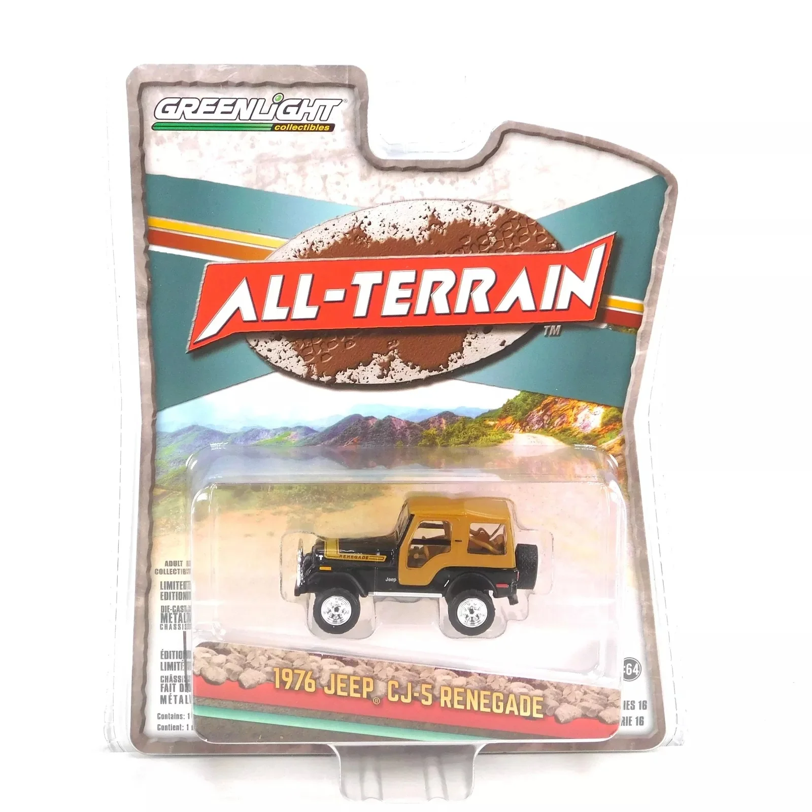 Greenlight 1/64 All-Terrain Series 16- 1976 Jeep CJ-5 Renegade 35290-C