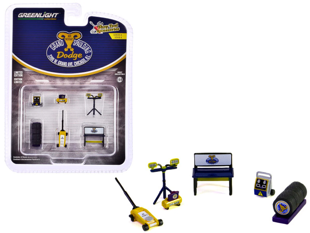 Greenlight 1/64 Auto Body Shop - Shop Tool Accessories Series 6 - Mr. Norm's Solid Pack 16200-B