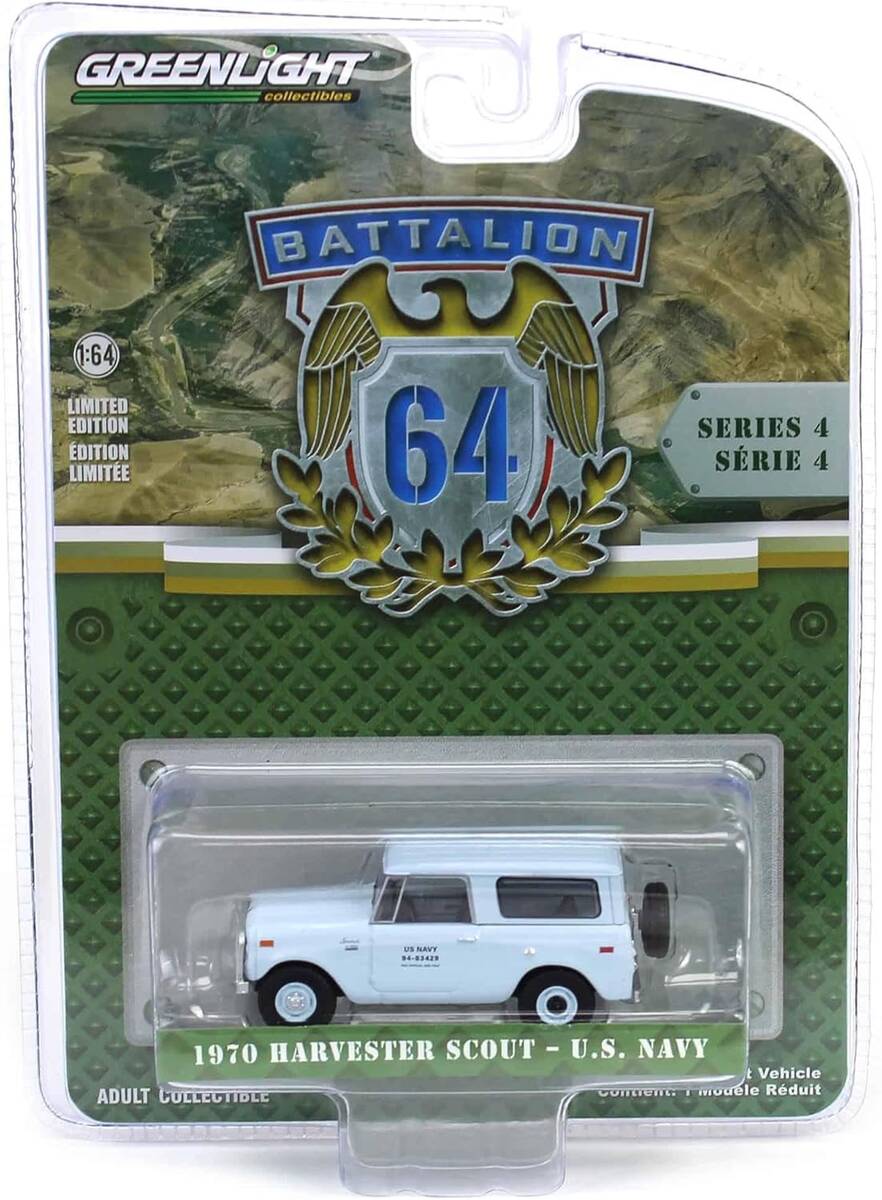 Greenlight 1/64 Battalion 64 Series 4- 1970 Harvester Scout - U.S. Navy 61040-D
