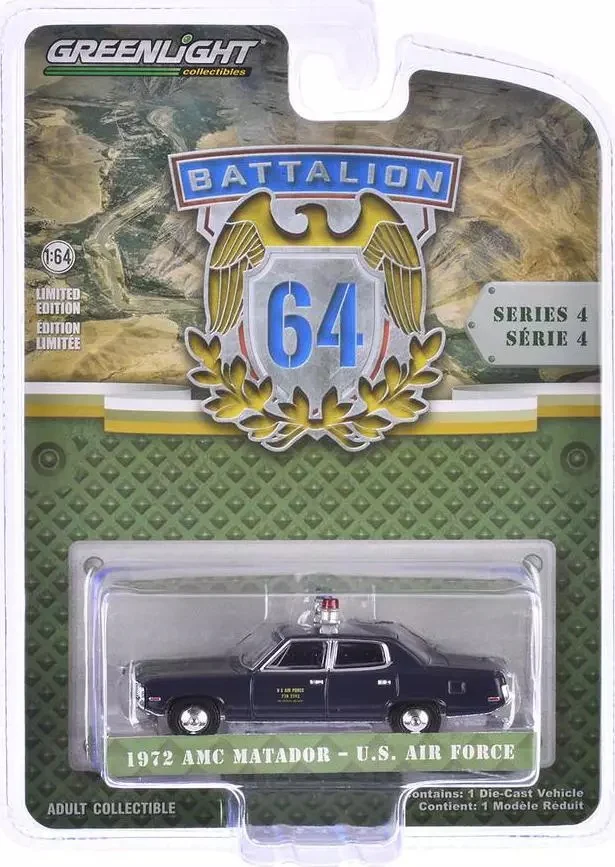 Greenlight 1/64 Battalion 64 Series 4- 1972 AMC Matador - U.S. Air Force 61040-E