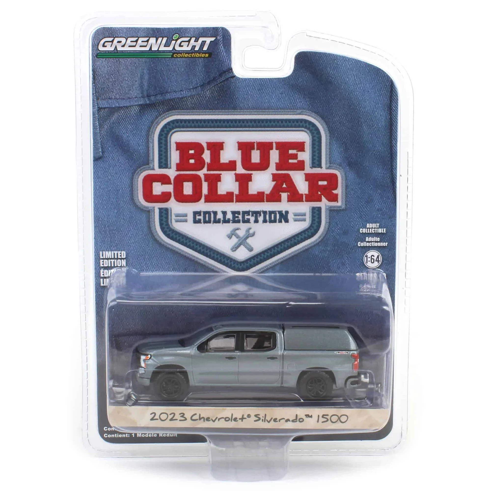Greenlight 1/64 Blue Collar Collection Series 13- 2023 Chevrolet Silverado 1500 Custom Pickup Camper 35280-F