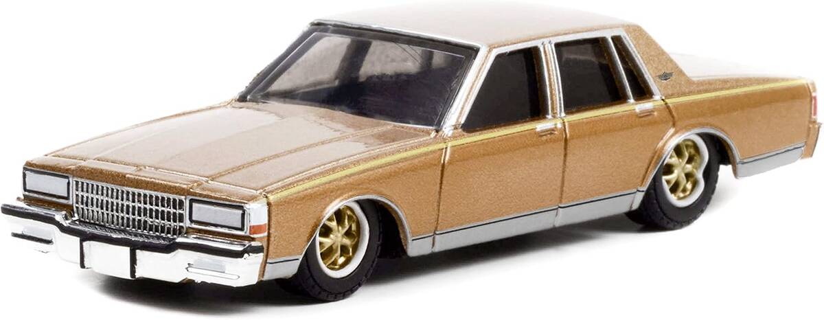 Greenlight 1/64 California Lowriders Series 1 - 1985 Chevrolet Caprice Lowrider - Custom Gold Solid Pack 63010-C