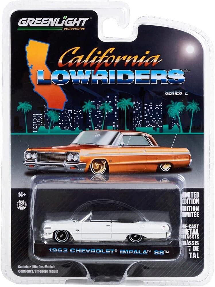 Greenlight 1/64 California Lowriders Series 2- 1963 Chevy Impala SS Convertible 63030-C - Thumbnail
