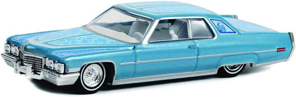 Greenlight 1/64 California Lowriders Series 2- 1972 Caddy Coupe deVille - Custom Light Blue 63030-E
