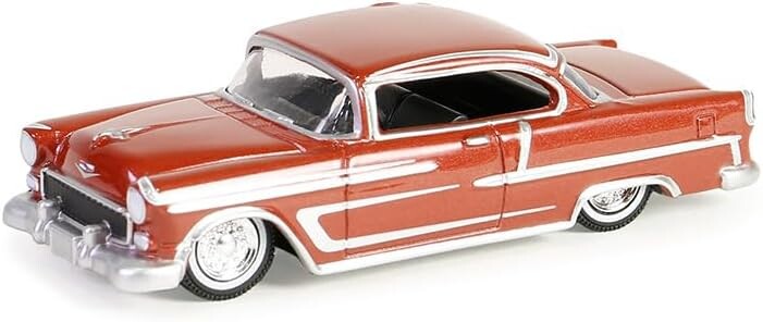 Greenlight 1/64 California Lowriders Series 5 - 1955 Chevrolet Bel Air – Red and Silver Solid Pack 63060-B - Thumbnail