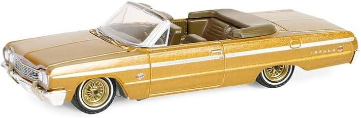 Greenlight 1/64 California Lowriders Series 5 - 1964 Chevrolet Impala Convertible – Gold Solid Pack 63060-D