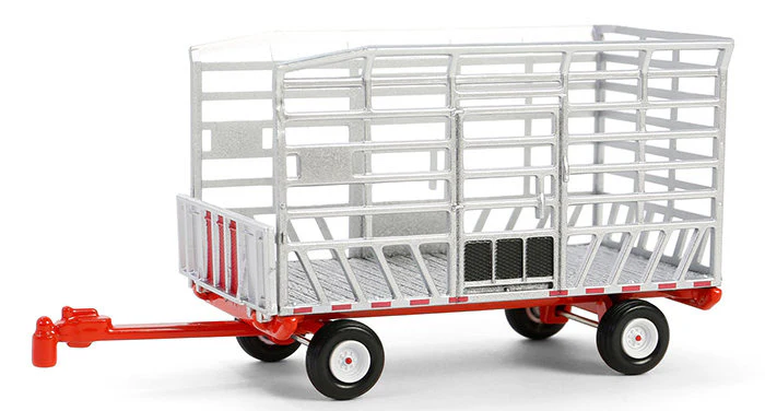 Greenlight 1/64 Down on the Farm Series 9- Silver & Red Bale Throw Wagon 48090-F