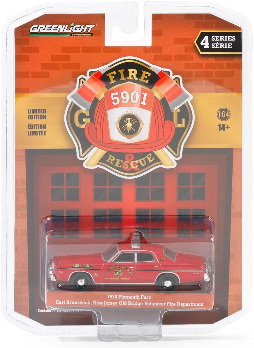 Greenlight 1/64 Fire & Rescue Series 4- 1976 Plymouth Fury 67050-B - Thumbnail