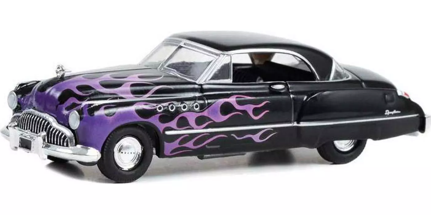 Greenlight 1/64 Flames The Series - 1949 Buick Roadmaster Hardtop - Black with Flames 30432