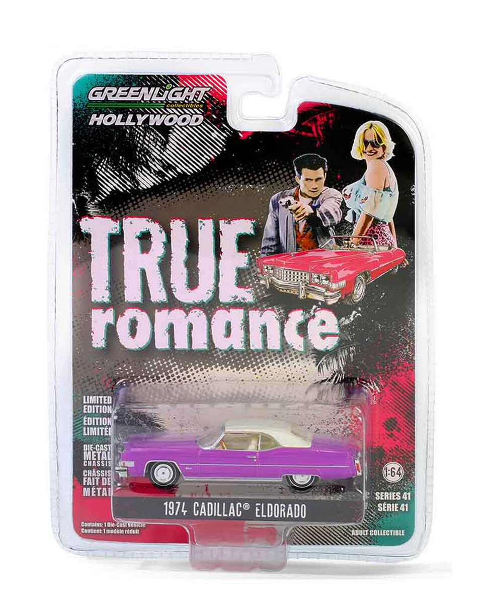 Greenlight 1/64 Hollywood Series 41- Clarence and Alabama 1974 Cadillac Eldorado Convertible (Top Up) - True Romance (1993) 62020-B - Thumbnail