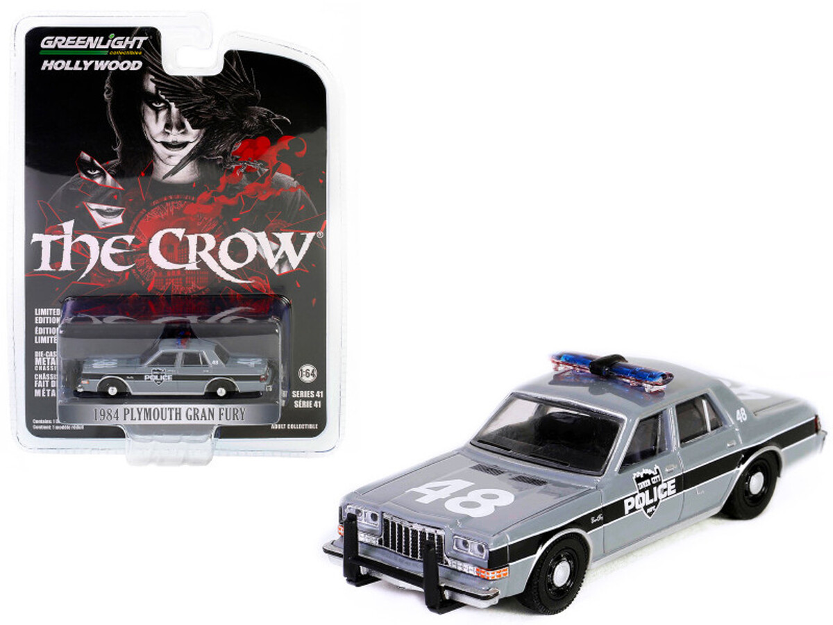 Greenlight 1/64 Hollywood Series 41- Inner City Police Department - 1984 Plymouth Gran Fury - The Crow (1994) 62020-E - Thumbnail
