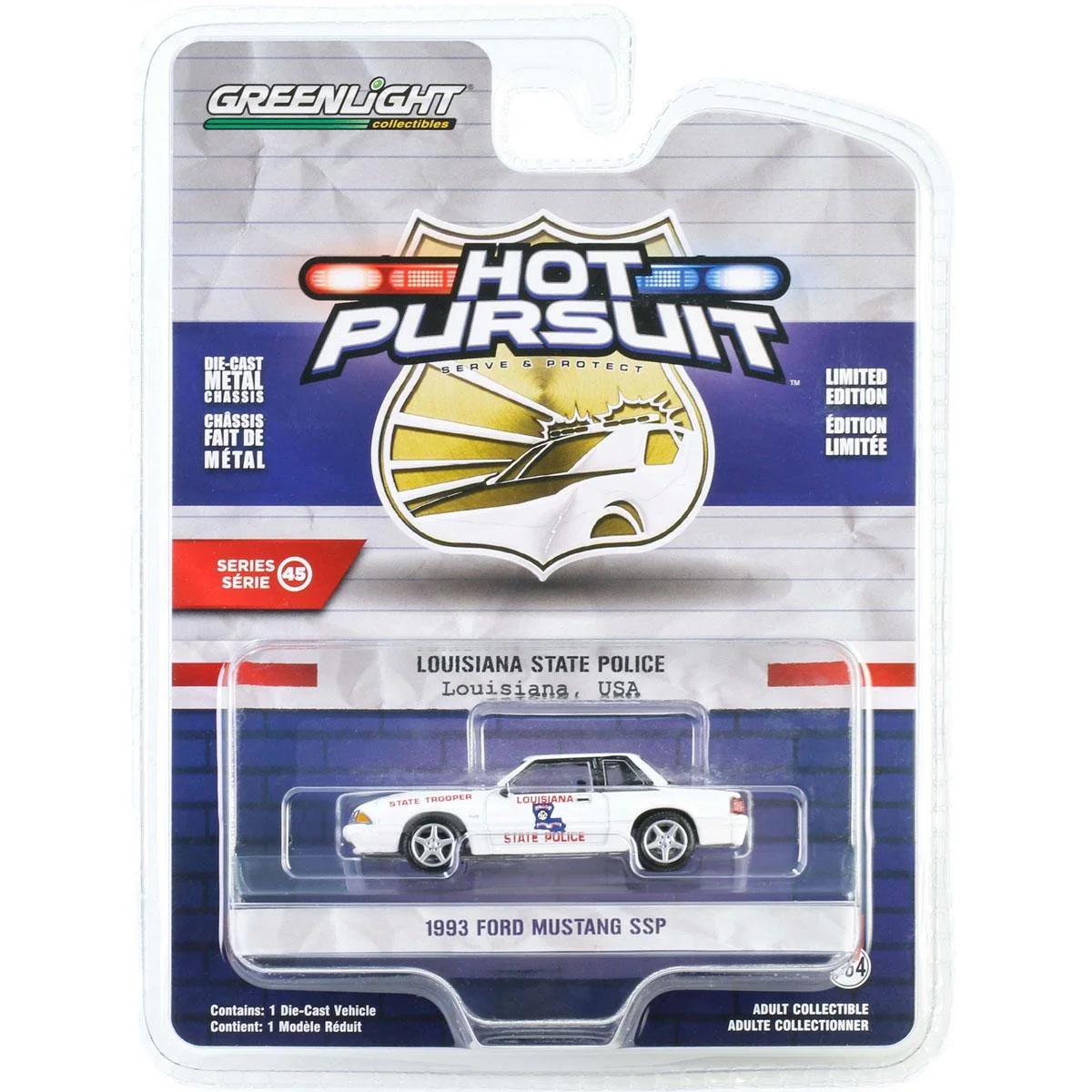 Greenlight 1/64 Hot Pursuit Series 45- 1993 Ford Mustang SSP 43030-C