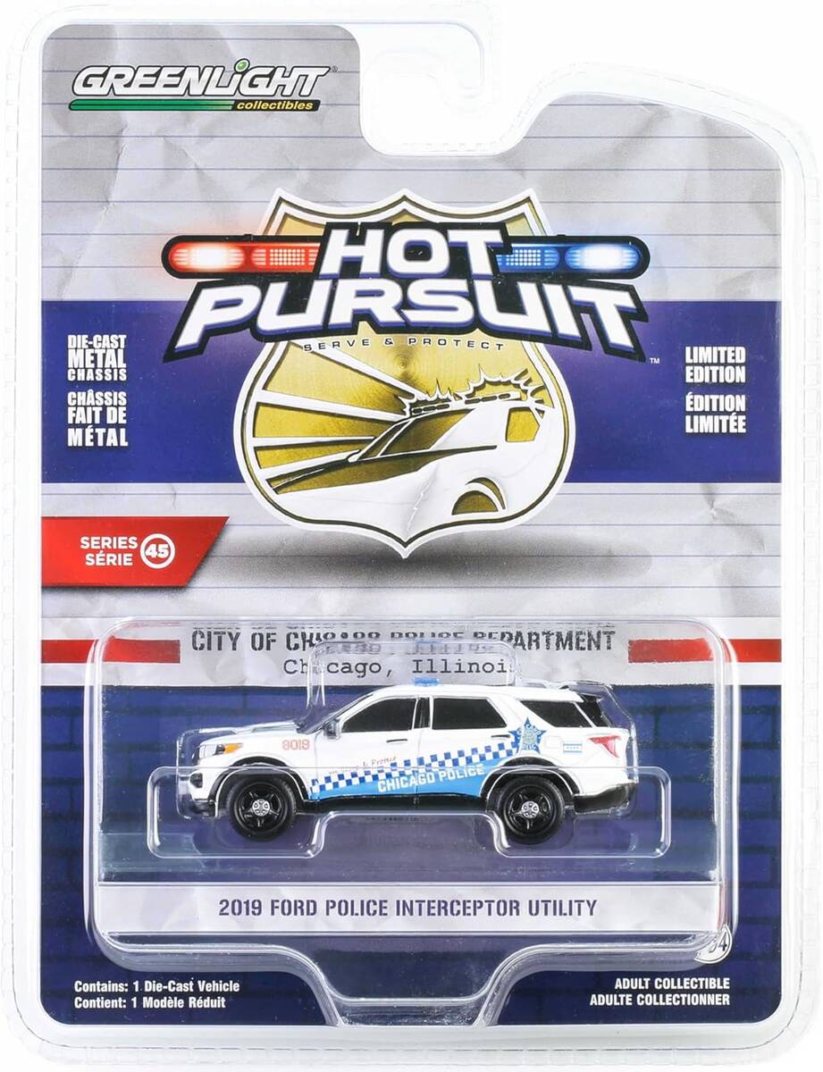 Greenlight 1/64 Hot Pursuit Series 45- 2019 Police Interceptor Utility 43030-D