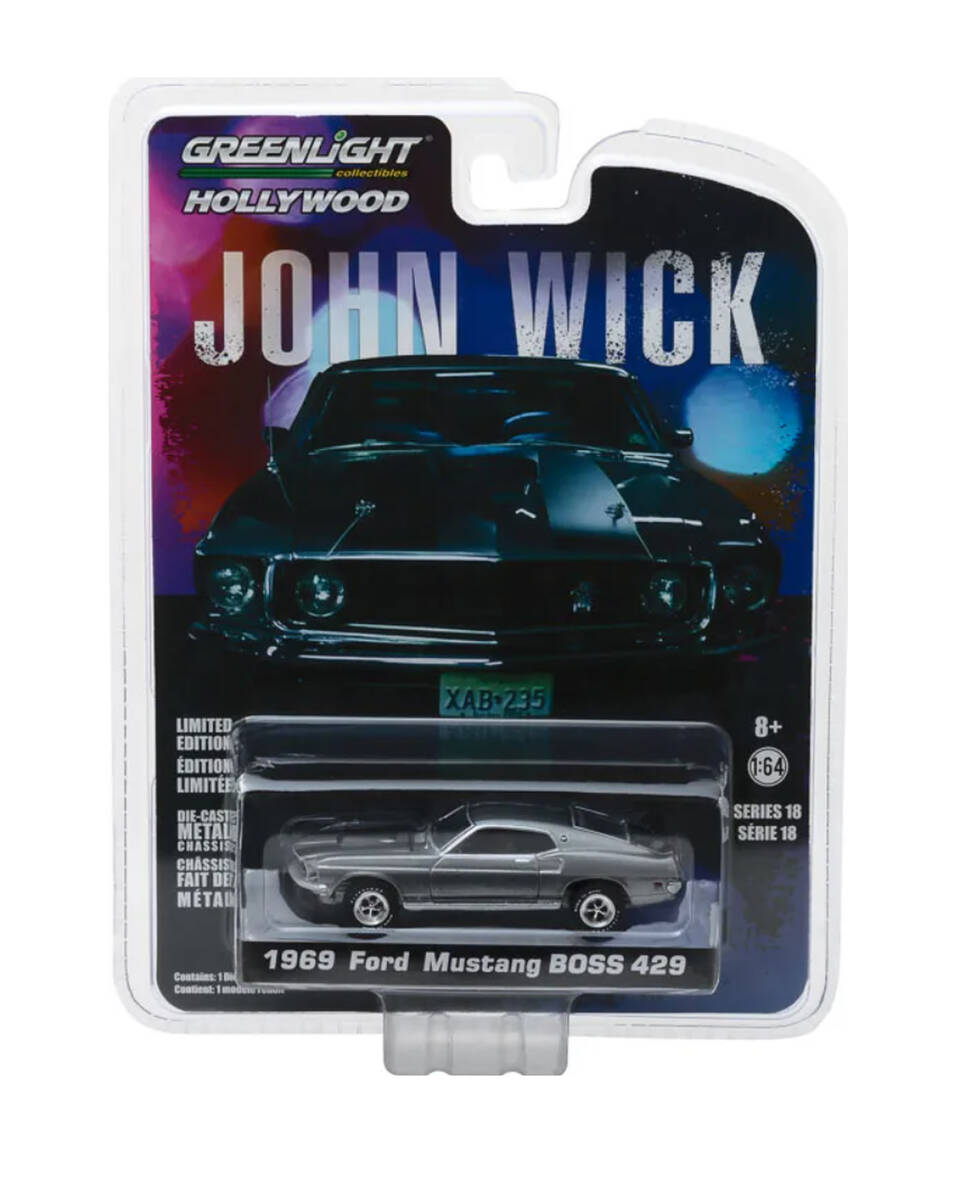 Greenlight 1:64 John Wick (2014) - 1969 Ford Mustang BOSS 429 Solid Pack 44780-E
