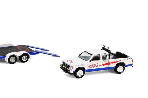 Greenlight 1/64 Racing Hitch & Tow Series 5 - American Thunder - 2023 Chevrolet Silverado 1500 and 1989 Chevrolet S10 Baja 31170-C