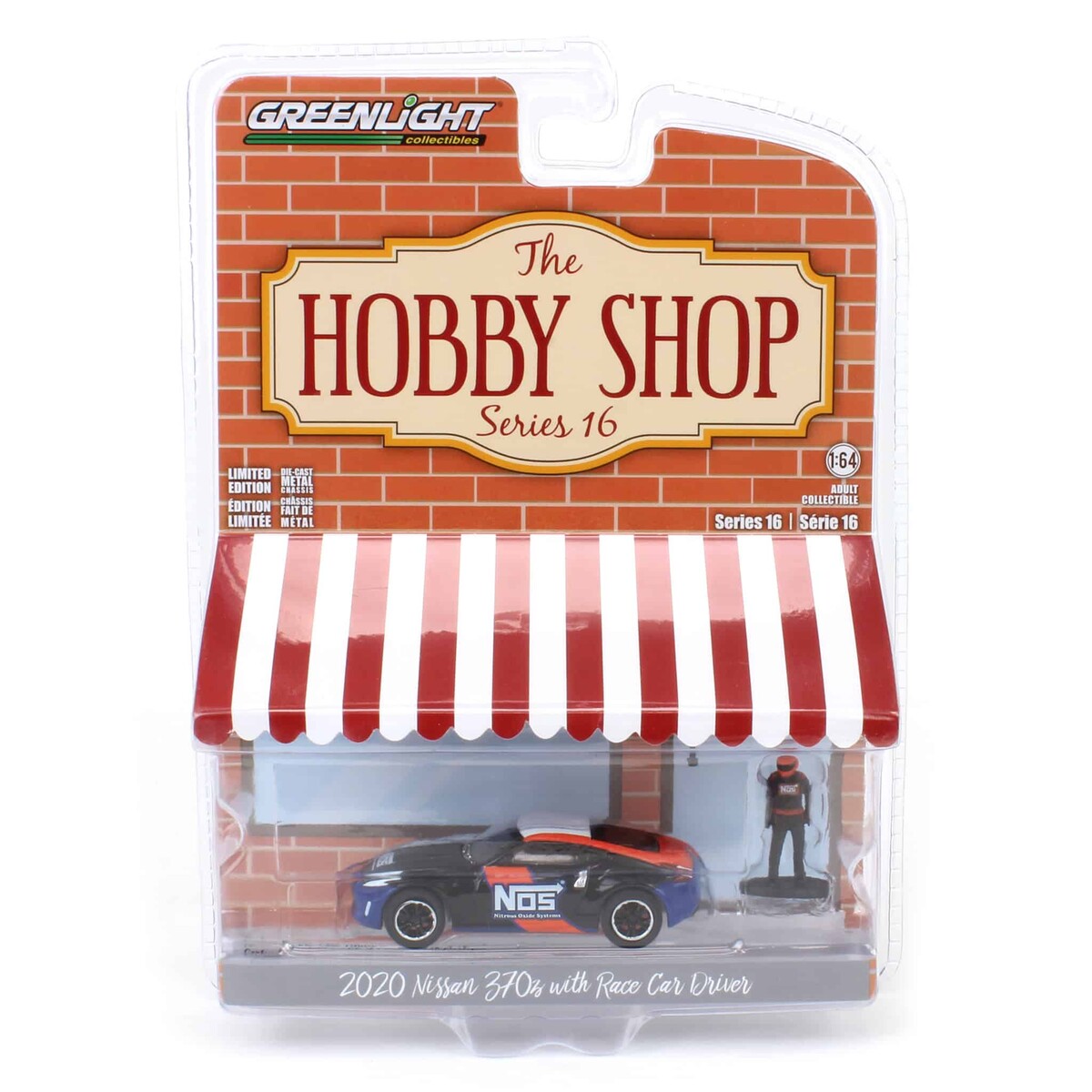 Greenlight 1/64 The Hobby Shop Series 16- 2020 Nissan 370z with Race Car Driver 97160-F - Thumbnail