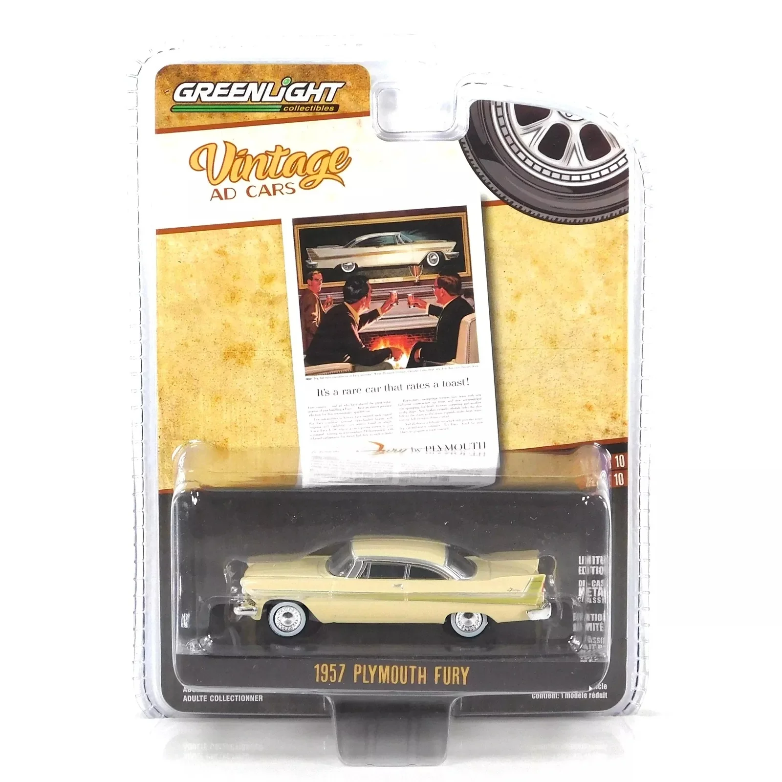 Greenlight 1/64 Vintage Ad Cars Series 10- 1957 Plymouth Fury 39140-B