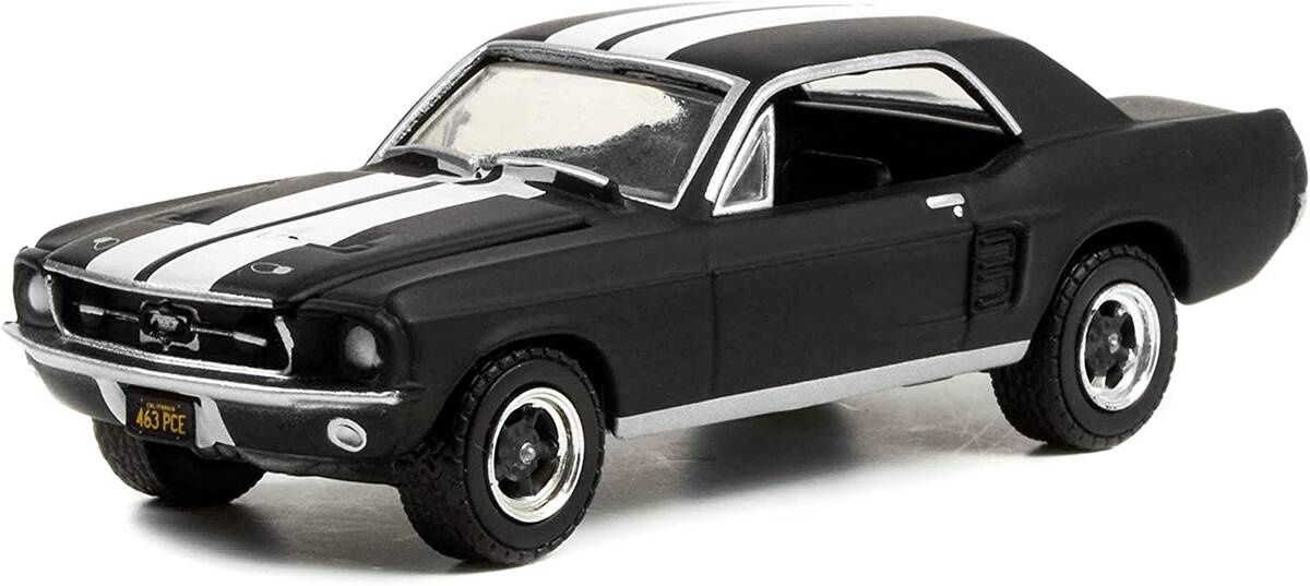 Greenlight 1:64 Hollywood Series 35 Adonis Creed's 1967 Ford Mustang Coupe in Black with White Stripes - Creed II (2018) 44950-F