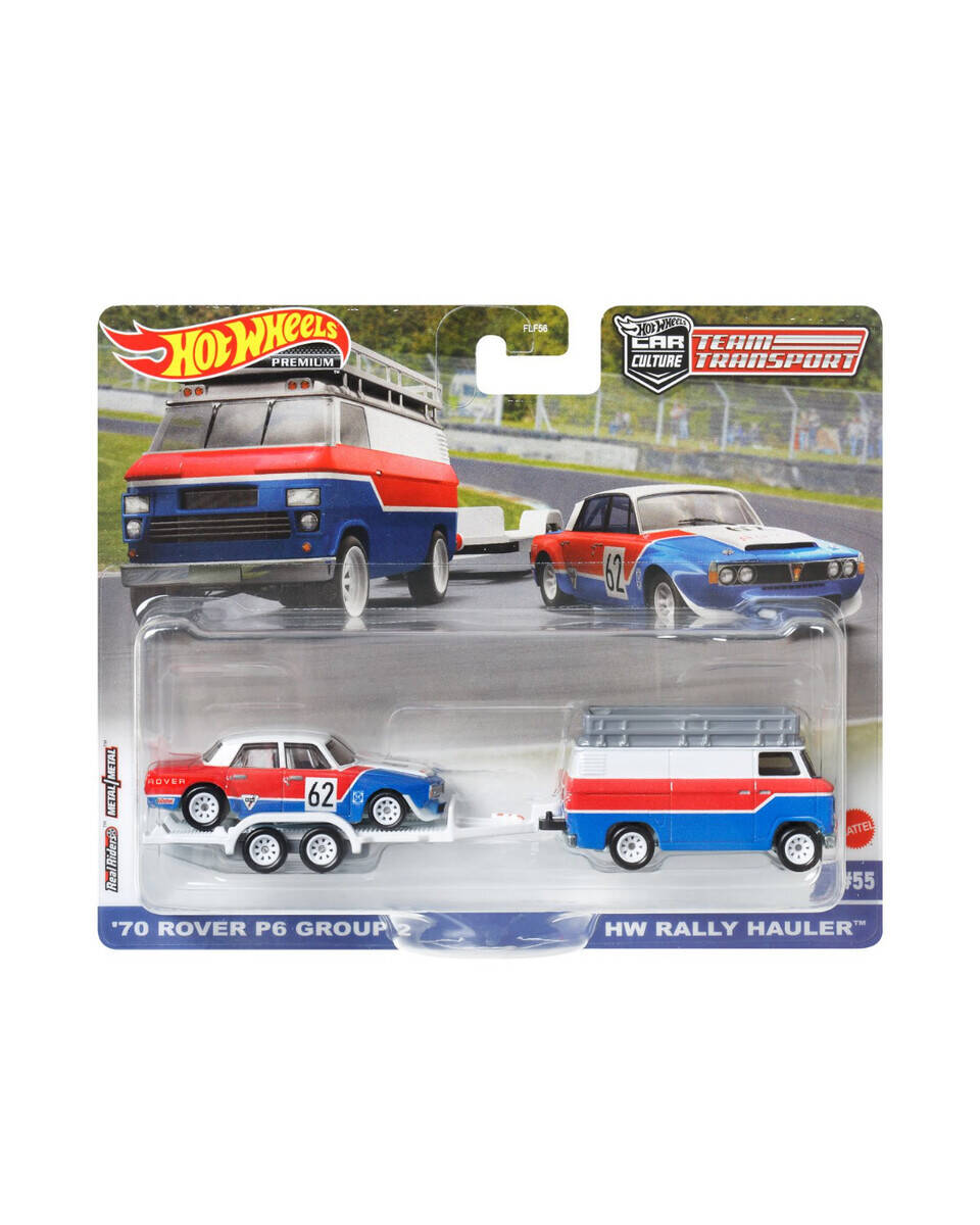 Hot Wheels Premium Car Culture Team Transport Mix 2 - 70 Rover P6 Group 2 / Rally Van & Traıler