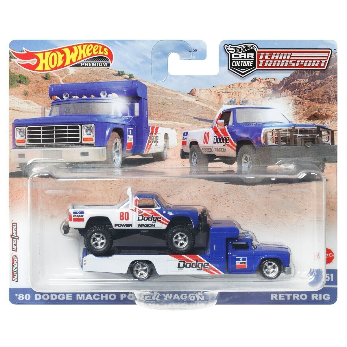 Hot Wheels - Hot Wheels Team Transport '80 Dodge Macho Power Wagon & Retro Rig Hot Wheels - Hot Wheels Team Transport '80 Dodge Macho Power Wagon & Retro Rig