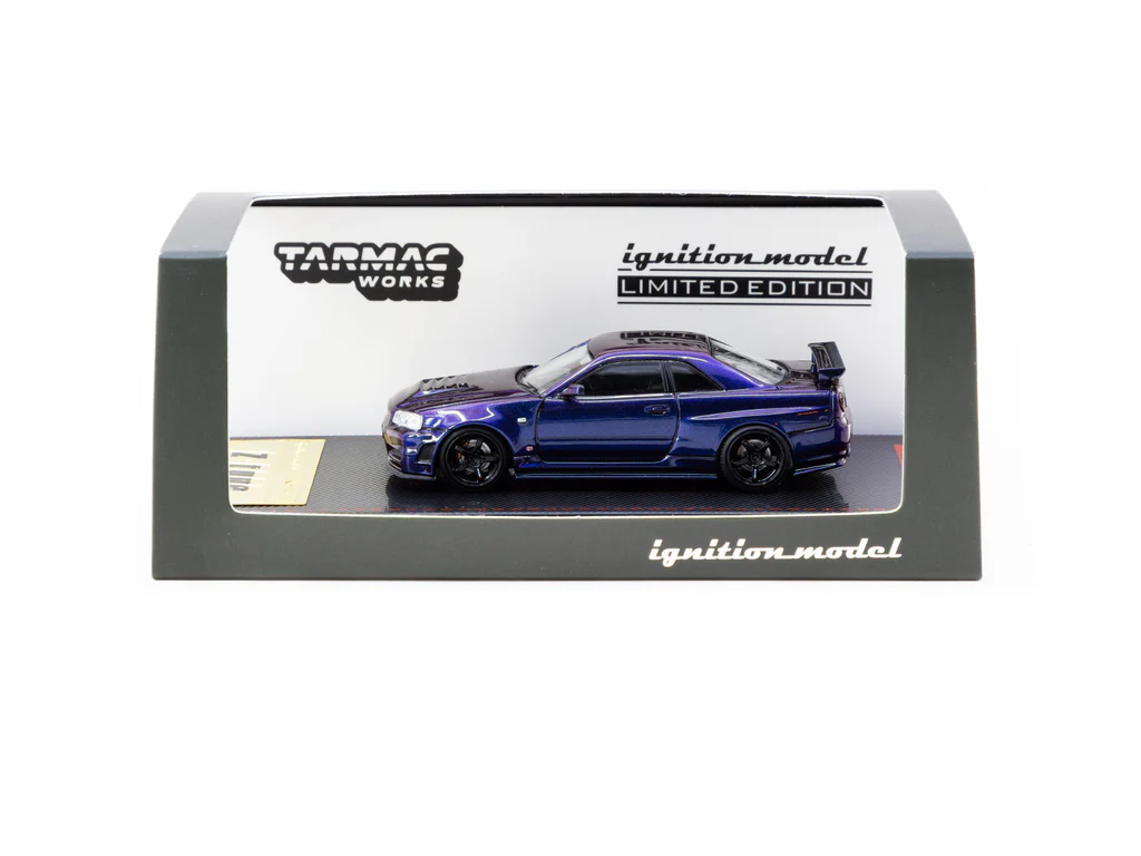 Ignition Model 1/64 Nismo R34 GT-R Z-tune Purple Metallic - Tarmac Special Edition IG3839
