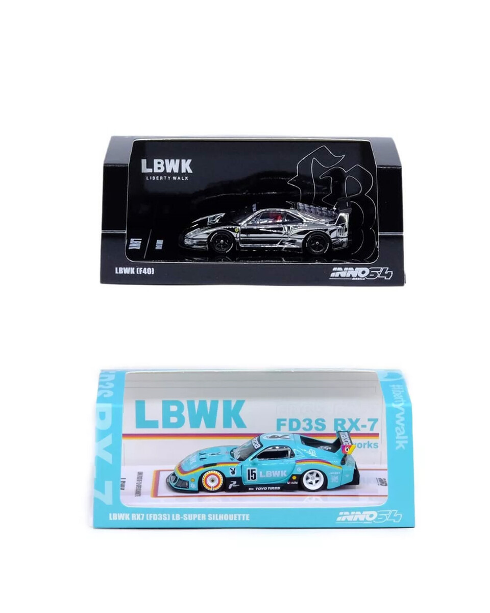 Inno - Inno 1/64 Chine Hobby Expo RX7 & Chrome F40 Set