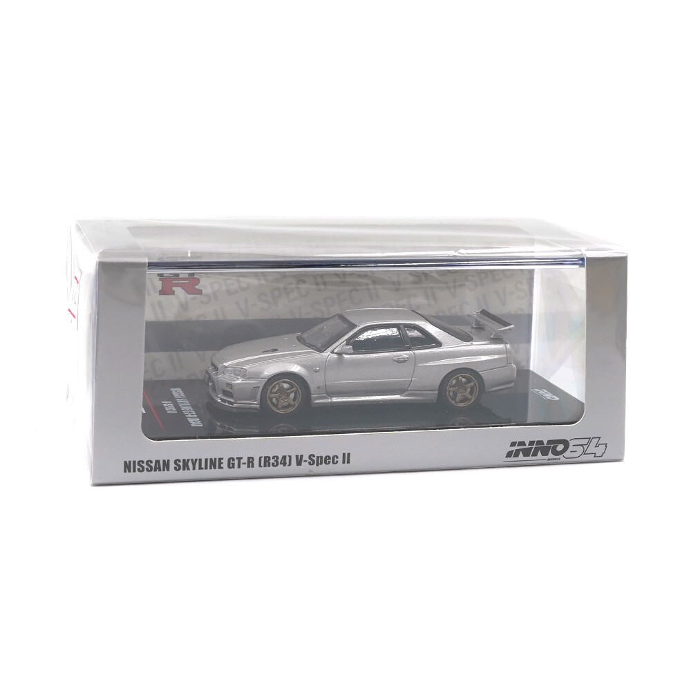 Inno - Inno 1/64 NISSAN SKYLINE GT-R (R34) V-Spec II Silver IN64-R34VS-SIL Inno - Inno 1/64 NISSAN SKYLINE GT-R (R34) V-Spec II Silver IN64-R34VS-SIL