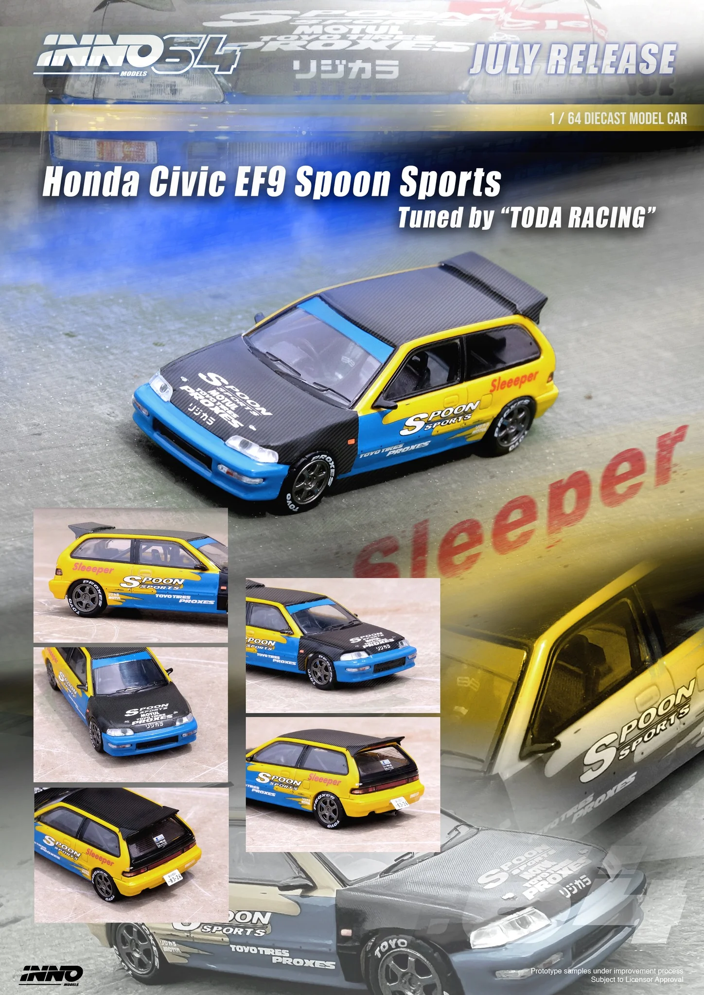 Inno 1/64 HONDA CIVIC (EF9) Spoon Livery Tuned by 