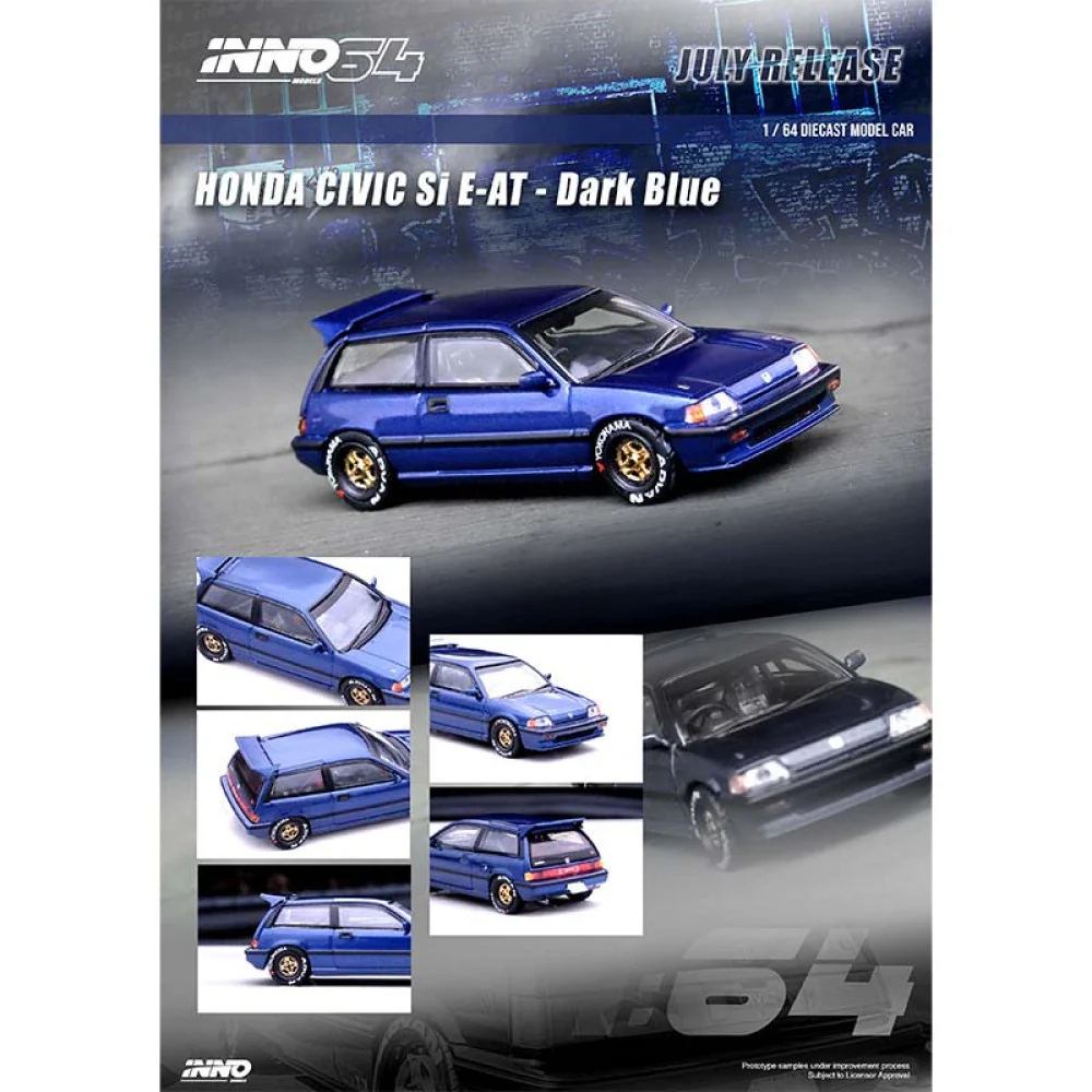 Inno 1/64 HONDA CIVIC Si E-AT Dark Blue - Thumbnail