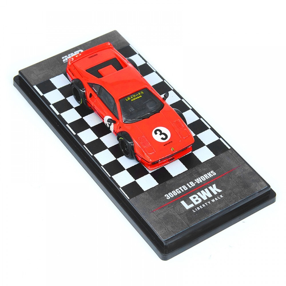 Inno 1/64 LIBERTY WALK 308 GTB Red IN64-LBWK308-RED - Thumbnail