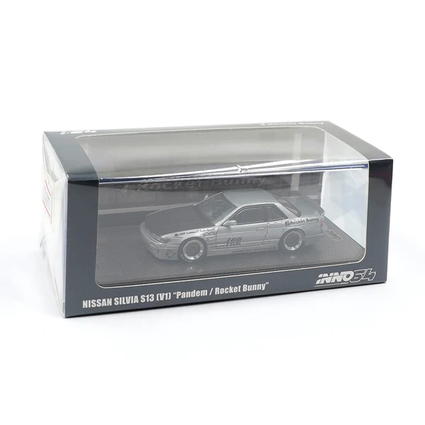 Inno 1/64 NISSAN SILVIA (S13) V1 PANDEM ROCKET BUNNY Silver IN64-S13V1-SIL