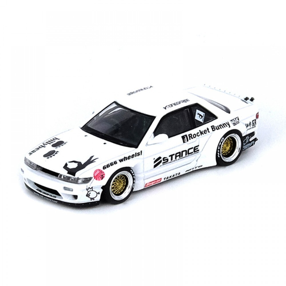 Inno 1/64 NISSAN SILVIA S13 (V2) PANDEM / ROCKET BUNNY White IN64-S13V2-WHI - Thumbnail