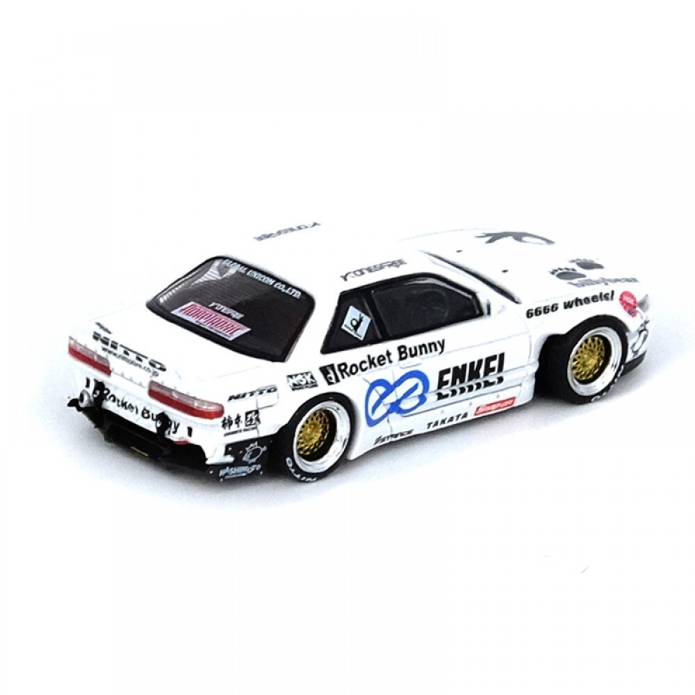 Inno 1/64 NISSAN SILVIA S13 (V2) PANDEM / ROCKET BUNNY White IN64-S13V2-WHI - Thumbnail