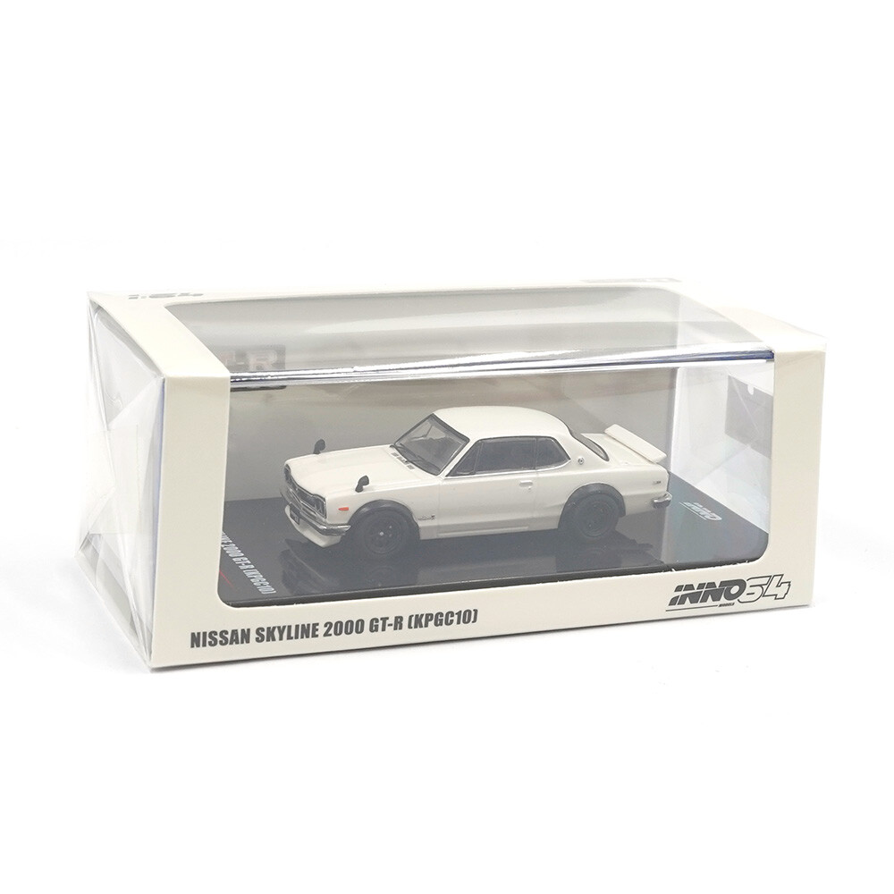 Inno 1/64 NISSAN SKYLINE 2000 GT-R (KPGC10) White IN64-KPGC10-WHI - Thumbnail