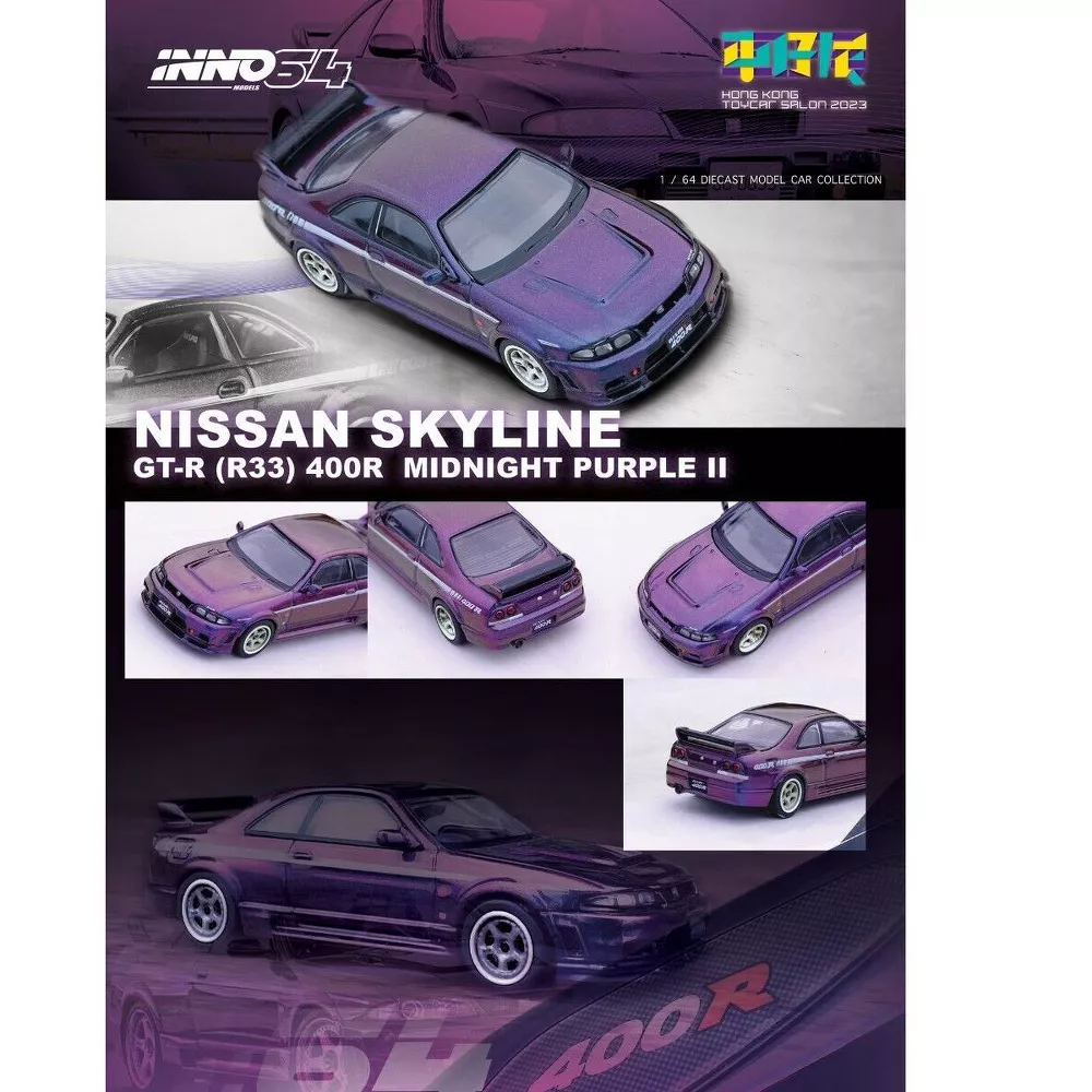 Inno 1/64 NISSAN SKYLINE GT-R (R33) NISMO 400R Midnight Purple II Hong Kong Toycar Salon 2023 Special Edtion - Thumbnail