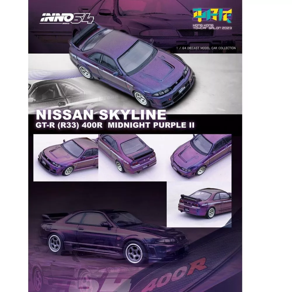 Inno 1/64 NISSAN SKYLINE GT-R (R33) NISMO 400R Midnight Purple II Hong Kong Toycar Salon 2023 Special Edtion