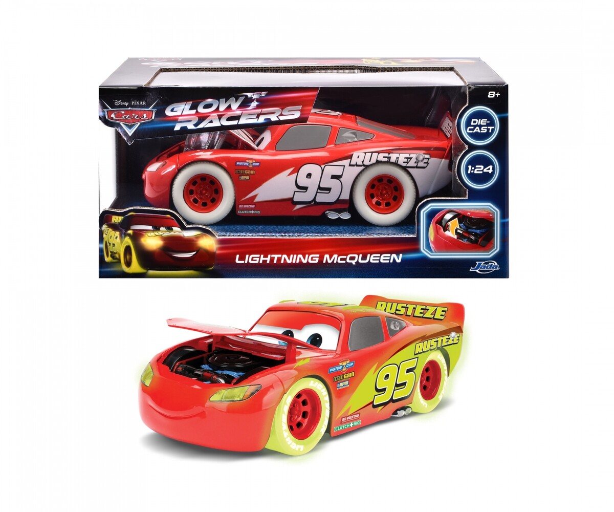 Jada 1:24 Lightning McQueen Glow Racers - Thumbnail